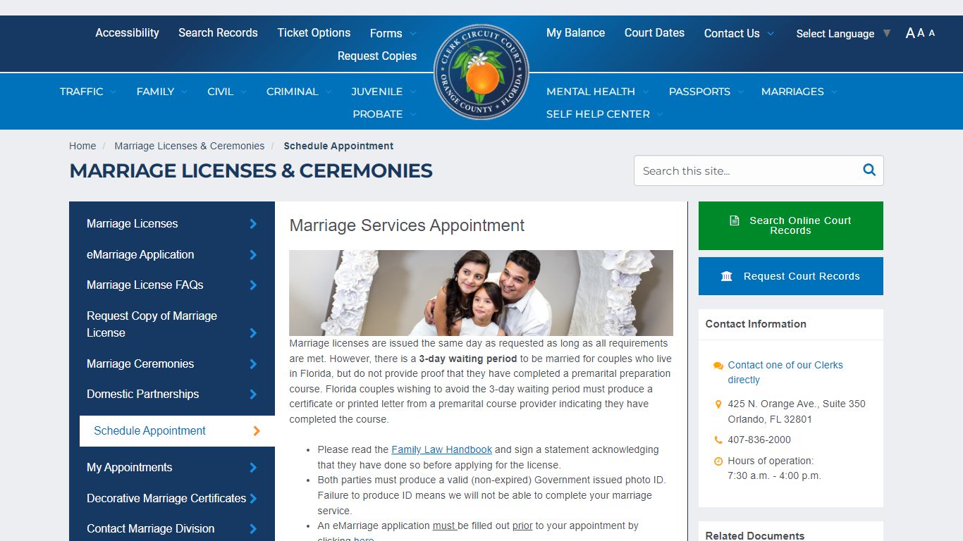 Marriage Licenses & Ceremonies - My Orange Clerk